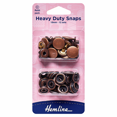 H405R.BR Heavy Duty Snaps: Refill Pack: Bronze: 15mm..